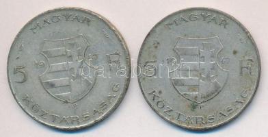 1947. 5Ft Ag "Kossuth" (2x) T:3