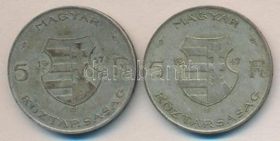 1947. 5Ft Ag "Kossuth" (2x) T:3