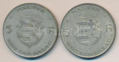 1947. 5Ft Ag "Kossuth" (2x) T:3