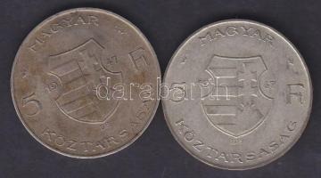 1947. 5Ft Ag "Kossuth" (2x) T:3