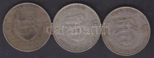 1947. 5Ft Ag "Kossuth" (3x) T:3