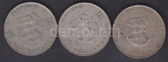 1947. 5Ft Ag "Kossuth" (3x) T:3