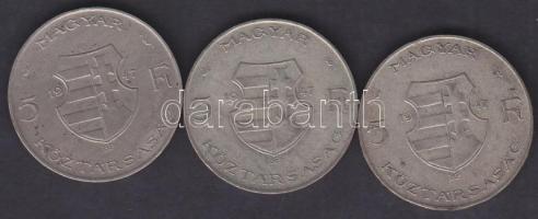 1947. 5Ft Ag "Kossuth" (3x) T:3