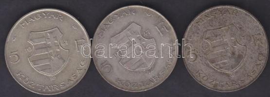 1947. 5Ft Ag "Kossuth" (3x) T:3