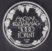 2008. 5000Ft "Tokaji Történelmi Borvidék" Ag T:PP Tanúsítvánnyal!