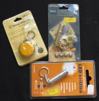 3db több funkciós minilámpa: lámpa, kulcstartó és pénzvizsgáló egyben