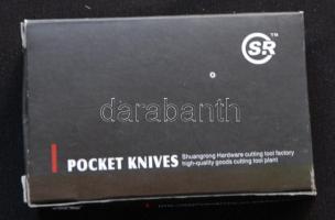 Shuangrong márkájú gyűjtői új egykezes zsebkés tokban, eredeti dobozában 14cm