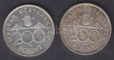 1992. 200Ft Ag "MNB" (2x) T:2