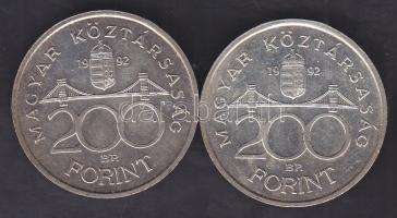1992. 200Ft Ag "MNB" (2x) T:2