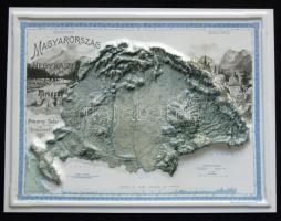 Magyarország hegyrajzi és vízrajzi domború térképe 22,5x17cm