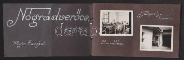 1934 Langfail Antal által készített Nógrádverőce fotóalbum 40db kis méretű fényképpel, dekoratív leírásokkal