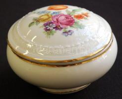 Kézzel festett jelzés nélküli porcelán bonbonier / handpainted chinaware bonbonier d:11 cm