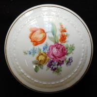 Kézzel festett jelzés nélküli porcelán bonbonier / handpainted chinaware bonbonier d:11 cm
