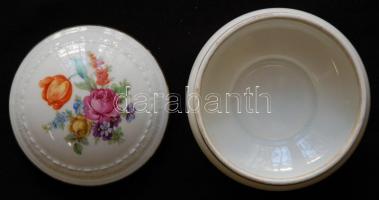 Kézzel festett jelzés nélküli porcelán bonbonier / handpainted chinaware bonbonier d:11 cm