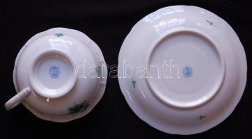 Kézzel festett Apponyi-mintás 6 személyes jelzett Herendi porcelán teás készlet hibátlan állapotban ...