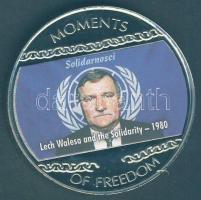 Libéria 2004. 10$ "Szabadság pillanatai-Lech Walesa" multicolor T:PP Liberia 2004. 10 Dollars "Moments of Freedom-Lech Walesa and the Solidarity" multicolor C:PP