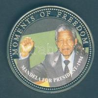 Libéria 2001. 10$ "Szabadság pillanatai-Mandela elnöksége 1994" multicolor T:PP Liberia 2001. 10 Dollars "Moments of Freedom-Mandela for president 1994" multicolor C:PP