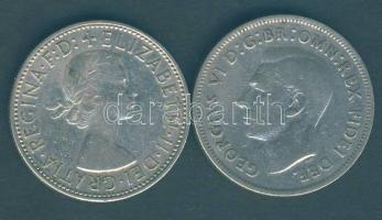 Ausztrália 1952/63. 1Fl Ag (2x) T:3 Australia 1952/63. 1 Florin Ag (2x) C:F