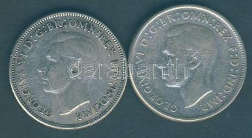 Ausztrália 1946. 1Fl Ag (2x) T:3 Australia 1946. 1 Florin Ag (2x) C:F