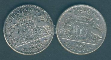 Ausztrália 1946. 1Fl Ag (2x) T:3
Australia 1946. 1 Florin Ag (2x) C:F