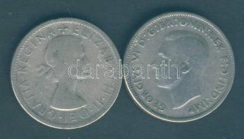 Ausztrália 1946/53. 1Fl Ag (2x) T:3 Australia 1946/53. 1 Florin Ag (2x) C:F