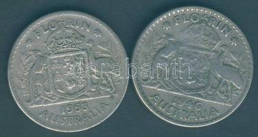 Ausztrália 1946/53. 1Fl Ag (2x) T:3
Australia 1946/53. 1 Florin Ag (2x) C:F