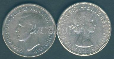 Ausztrália 1946/62. 1Fl Ag (2x) T:3 Australia 1946/62. 1 Florin Ag (2x) C:F