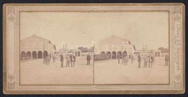 cca 1900 Müncheni sztereó fotó 8x17cm