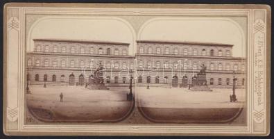 cca 1900 Mücheni sztereó fotó 8x17cm