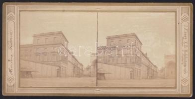 cca 1900 Mücheni sztereó fotó 8x17cm