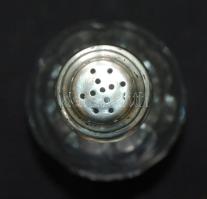 ~1900 Üveg sószóró Dianás ezüst (Ag) fejjel 17cm magas