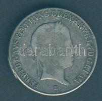 1843B. 20Kr Ag "V. Ferdinánd" T:3 (forrasztás nyoma)