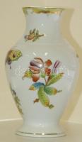 Kézzel festett Viktória-mintás jelzett sorszámozott Herendi porcelán váza hibátlan állapotban / Hand...