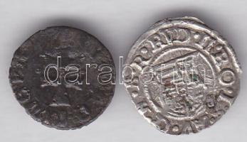 I. Lajos 1373-1382. Dénár Ag (ÉH.432a) T:3 + Rudolf 1589K-B Denár Ag (ÉH.811a) T:2-