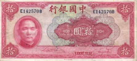 Kínai/Köztársaság 1936. 10Y + 1940. 10Y + 100Y T:II,II-/III,II
China/Republic 1936. 10 Yüan + 1940. ...