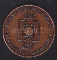 1997. "ÁÉB Bank-75 év" Br emlékérem (d=42mm) T:1 Eredeti díszdobozban!