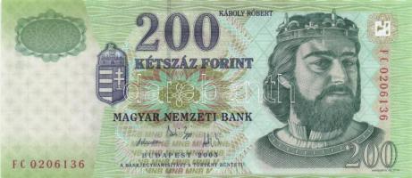 2005. 200Ft "FC" sorozat (2x) egymás utáni sorszámmal T:I