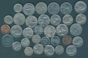 USA/Kanada 33dból álló fémpénz tétel 5$ értékben T:vegyes USA/Canada collection of 33 metal coins,all value 5 Dollars C:mixed