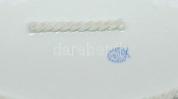 Kézzel festett Viktória-mintás sorszámozott  jelzett fonott Herendi porcelán tál / Handpainted numbe...