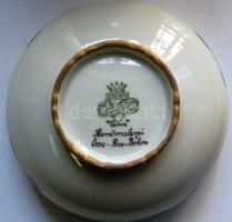 Kézzel festett sárkánnyal díszített jelzett Ilmenau porcelán bonbonier, törött tetővel / Handpainted...