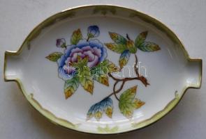 Kézzel festett sorszámozott Viktória-mintás jelzett Herendi porcelán hamutál / Handpainted numbered ...