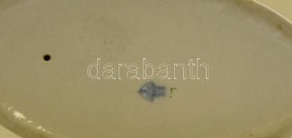 Játszó gyermeket ábrázoló kézzel festett jelzett Zsolnay porcelán figura / Handpainted Zsolnay china...