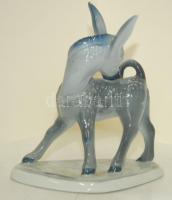 Kézzel festett jelzett Zsolnay porcelán csacsi figura / Handpainted Zsolnay chinaware donkey figure 11x12x7cm