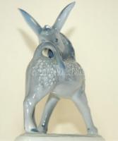 Kézzel festett jelzett Zsolnay porcelán csacsi figura / Handpainted Zsolnay chinaware donkey figure ...
