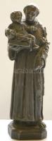 Szerzetest kisgyermekkel ábrázoló bronz figura 19cm magas