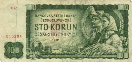 Csehszlovákia 1961. 100K (19x) T:III Czechoslovakia 1961. 100 Korun (19x) C:F