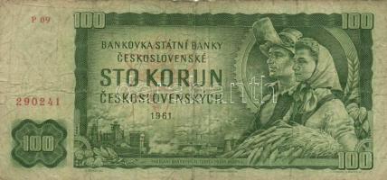 Csehszlovákia 1961. 100K (19x) T:III
Czechoslovakia 1961. 100 Korun (19x) C:F