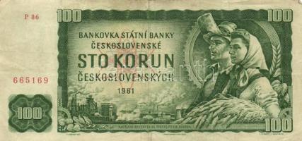 Csehszlovákia 1961. 100K (19x) T:III
Czechoslovakia 1961. 100 Korun (19x) C:F