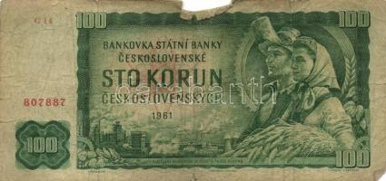 Csehszlovákia 1961. 100K (19x) T:III
Czechoslovakia 1961. 100 Korun (19x) C:F