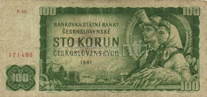 Csehszlovákia 1961. 100K (19x) T:III
Czechoslovakia 1961. 100 Korun (19x) C:F